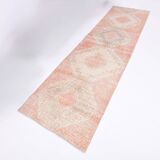 3x12 Pale Red & Brown Vintage Runner Rug, 82x336Cm