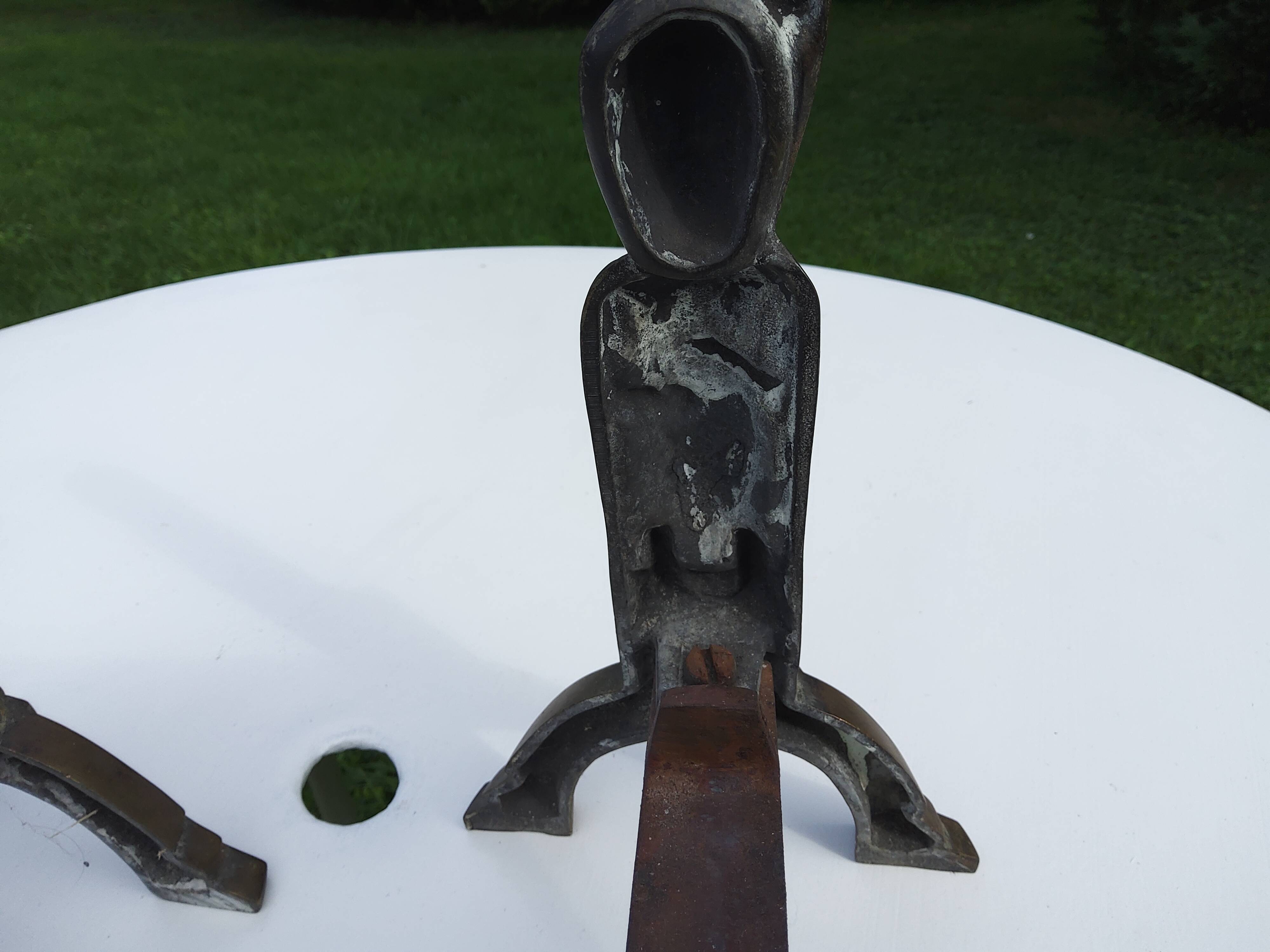 CAP monogrammed andirons