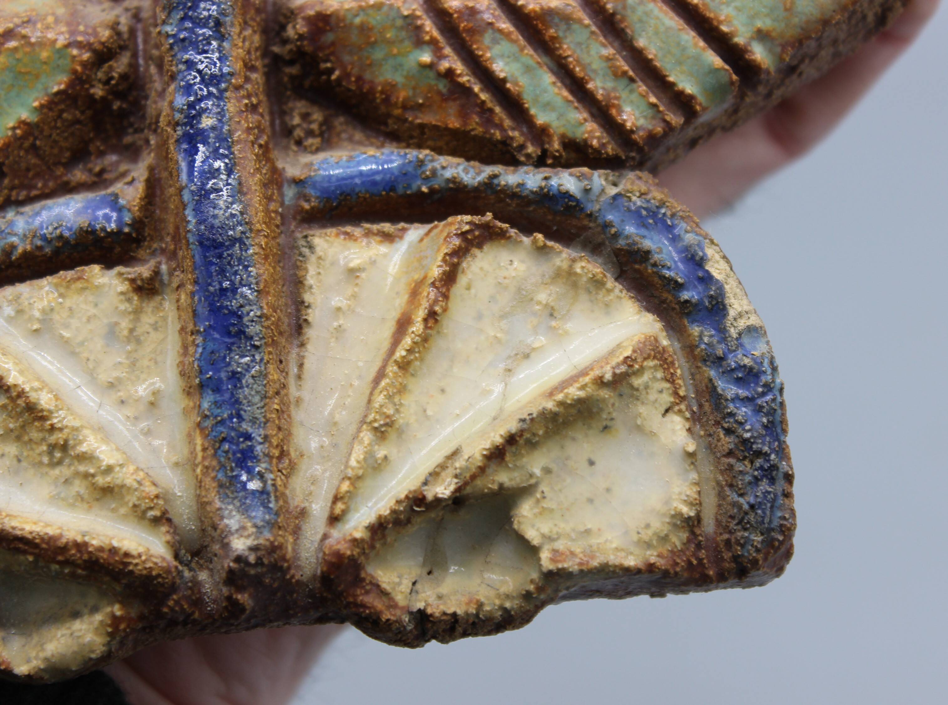 Enameled stoneware wall plaque - the argonauts - vallauris design circa 1950 1960