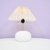 Danish white table lamp pleated shade