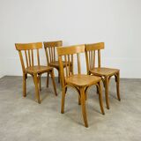 4 chaises bistrot, bois, années 60