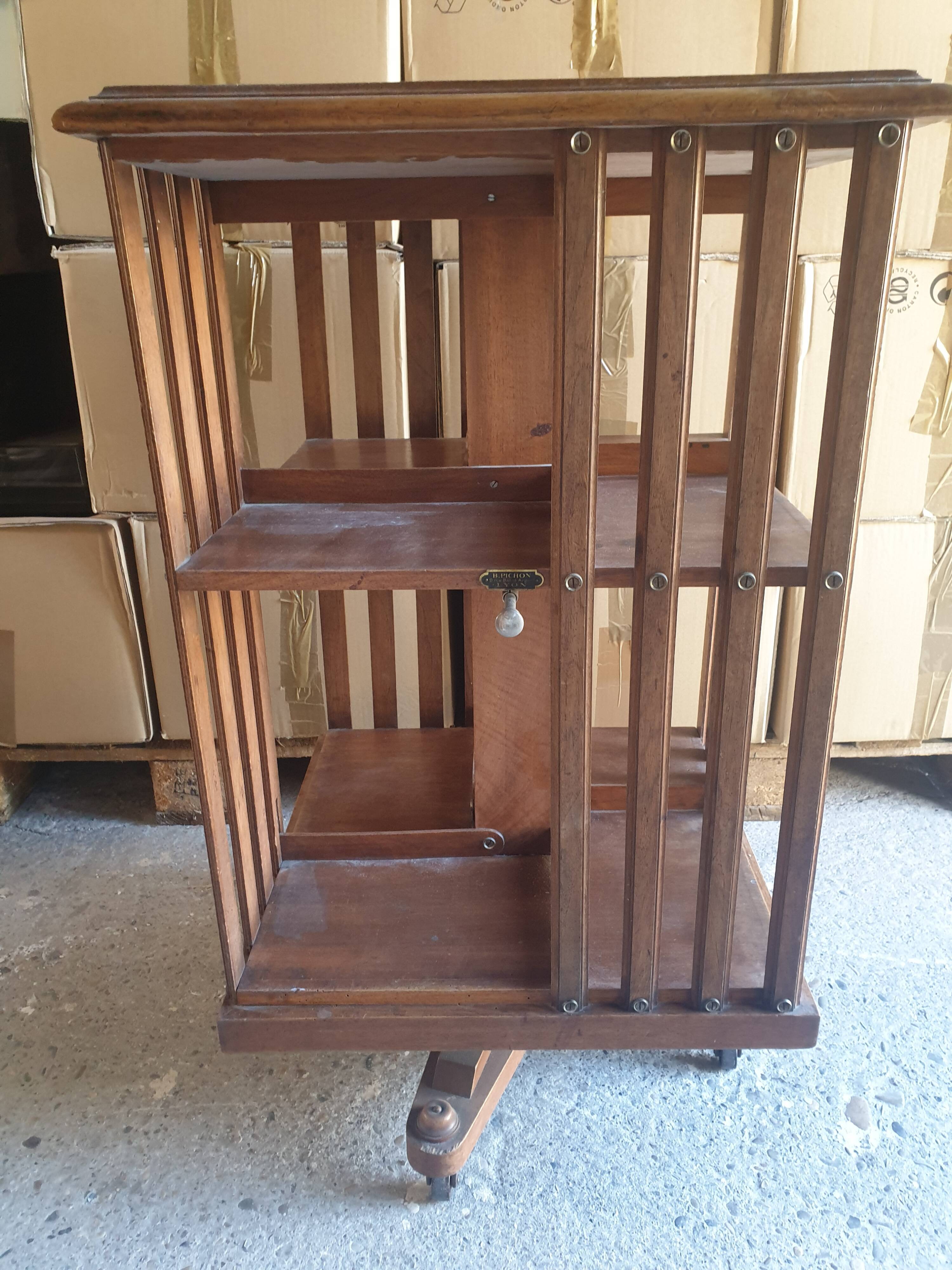 Swivel library lectern walnut b pichon in lyon XlXe