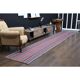1970s vintage Turkish Oushak handmade wool cotton pink runner rug 88x477