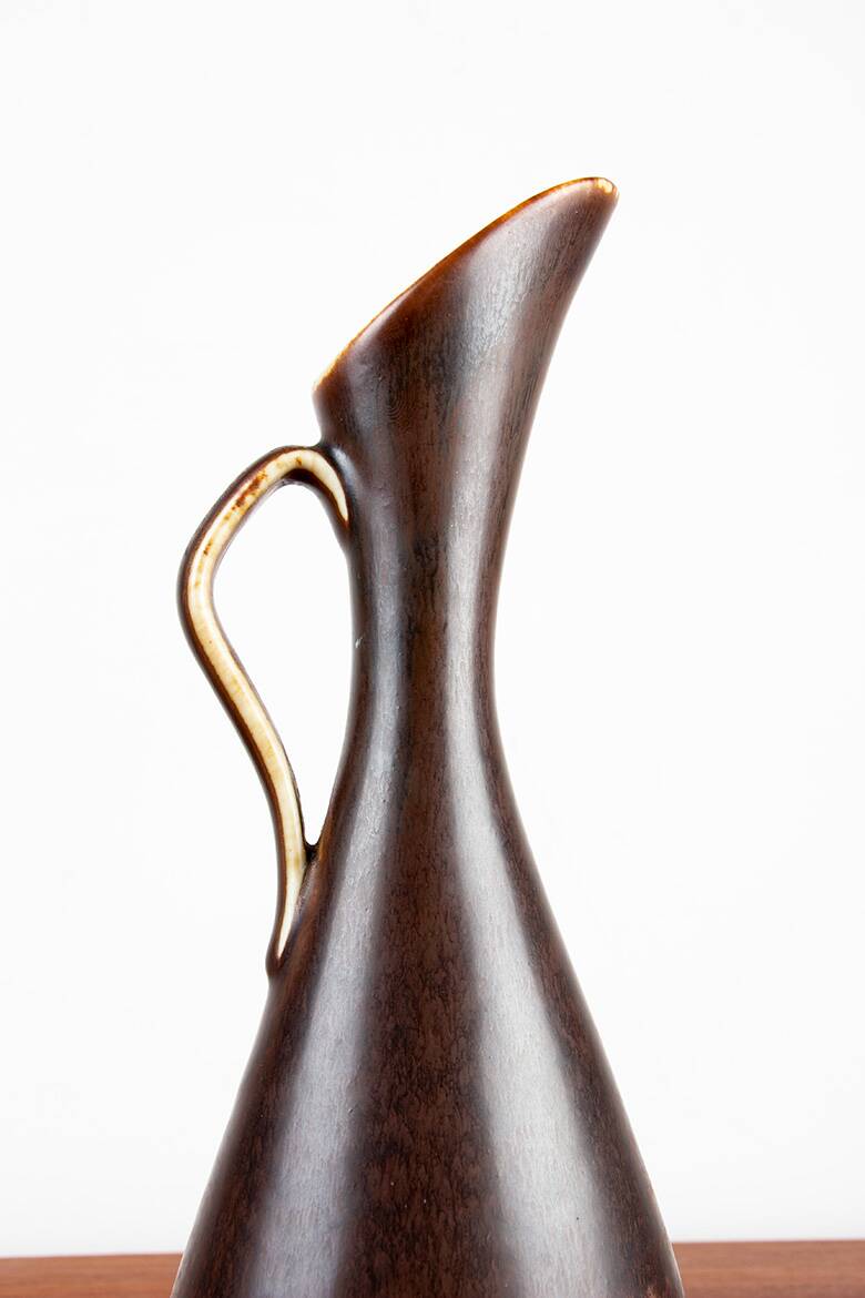 Grand Vase Céramique Marron Gunnar Nylund Pour Rörstrand - Scandinave Mid-Century - 45 Cm