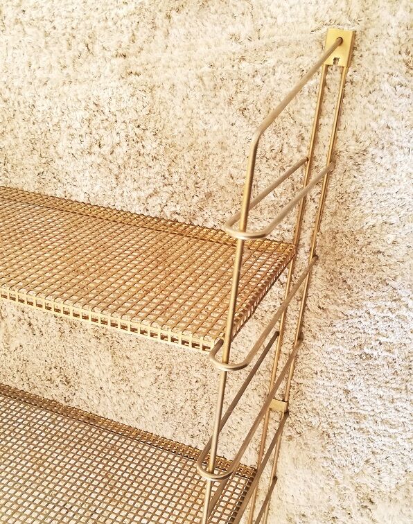Brass gold metal wall shelf