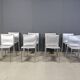 Grey leather dining chairs by Cattelan Italy, set of 8 - 1980s