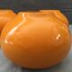 Set of 3 decorative balls ceramic earthenware orange art deco earthenware