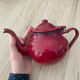 Burgundy glazed teapot