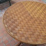 Vintage rattan round table