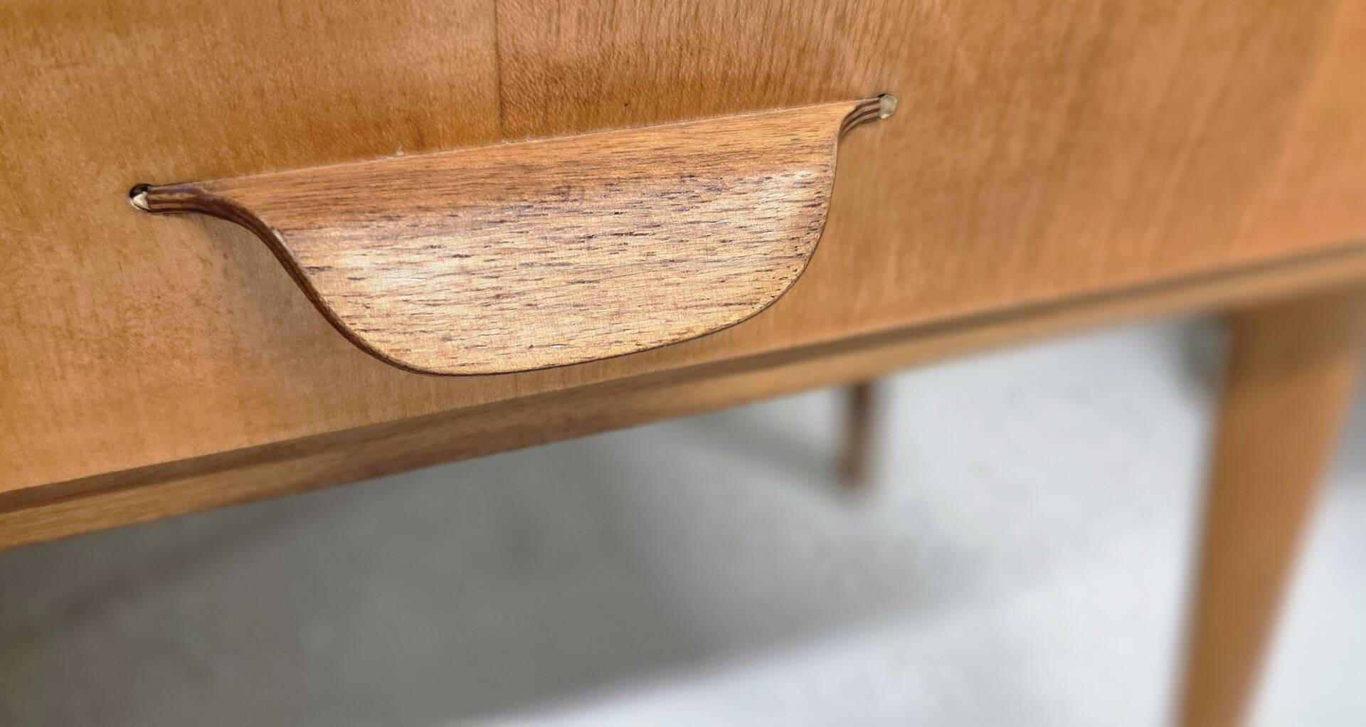 Many bedside tables, vintage, Scandinavian, light wood, 1960s.