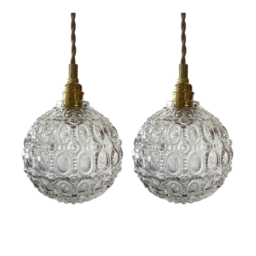 Set of two new electrified vintage globe walkers