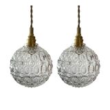 Set of two new electrified vintage globe walkers