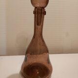 Unsigned Biot bubbled blown carafe color purple pink color