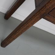Vintage French rustic farmhouse oak side table, 1950s