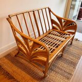 Ensemble de salon en rotin et bambou avec 2 fauteuils