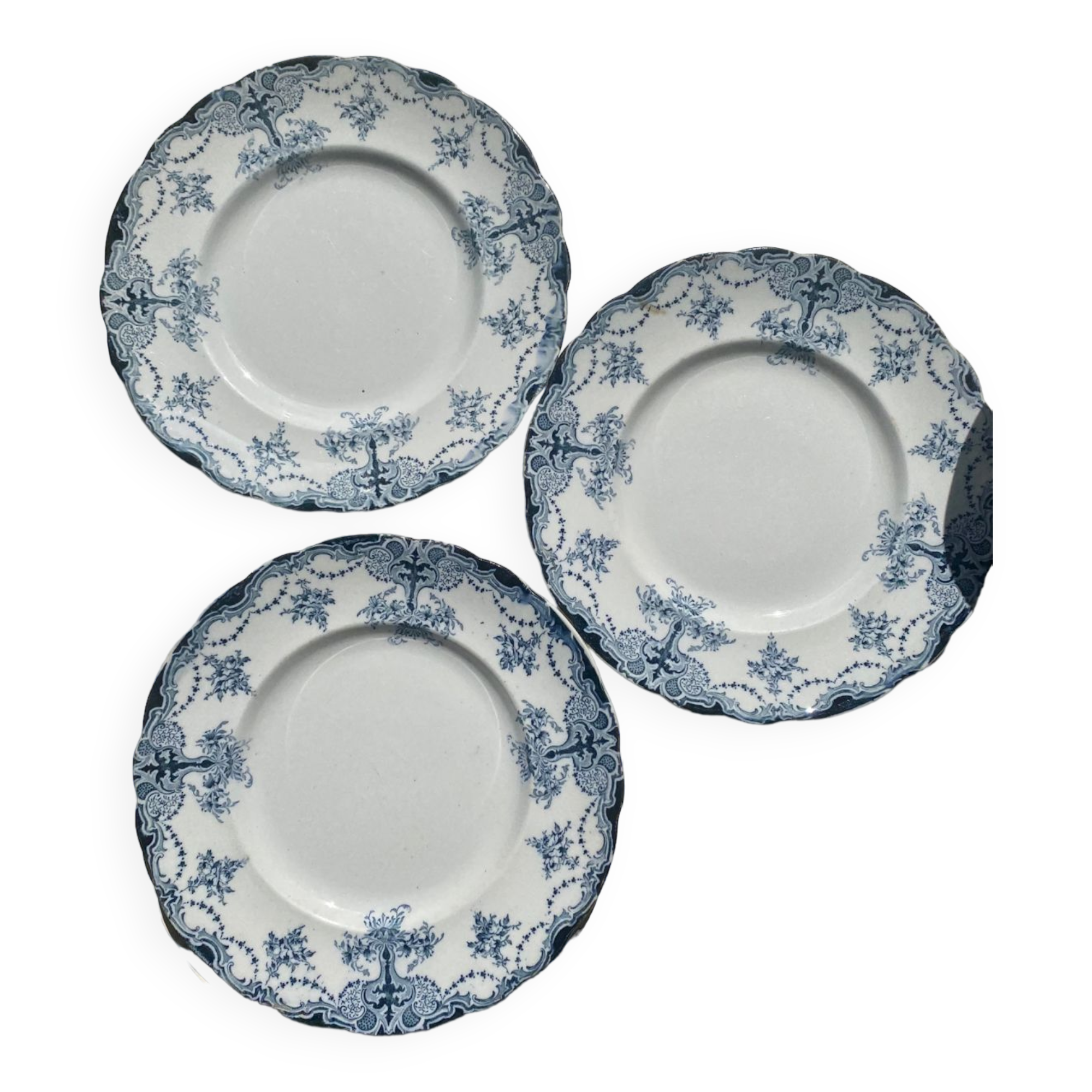 3 beautiful old English plates