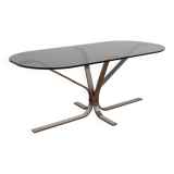 Oval coffee table smoked glass