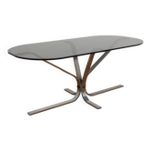 Table basse ovale verre fumé