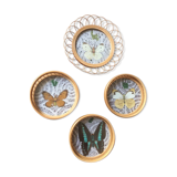 Sub-glasses assorted butterflies in rattan and bamboo .