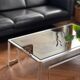 Table basse miroir fumé marbré vintage 1970s