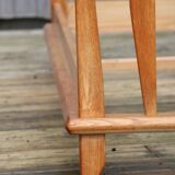 Bed of Guillerme and Chambron solid light oak France 1970