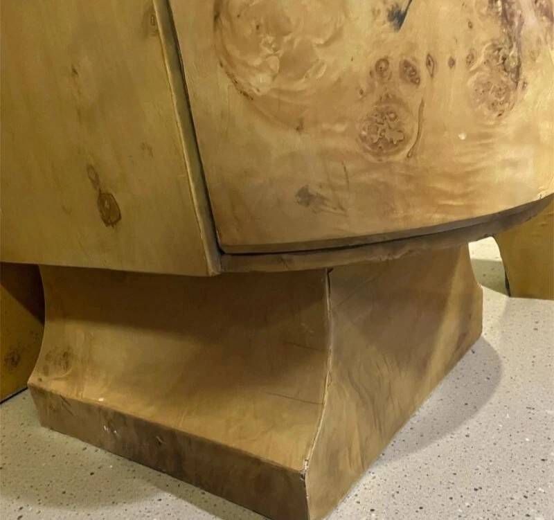 Art Deco Column Weekly Planner – Birch Burl Veneer, 6 Drawers