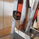 Set of 3 vintage LAFA chairs, chrome metal, orange and brown skai