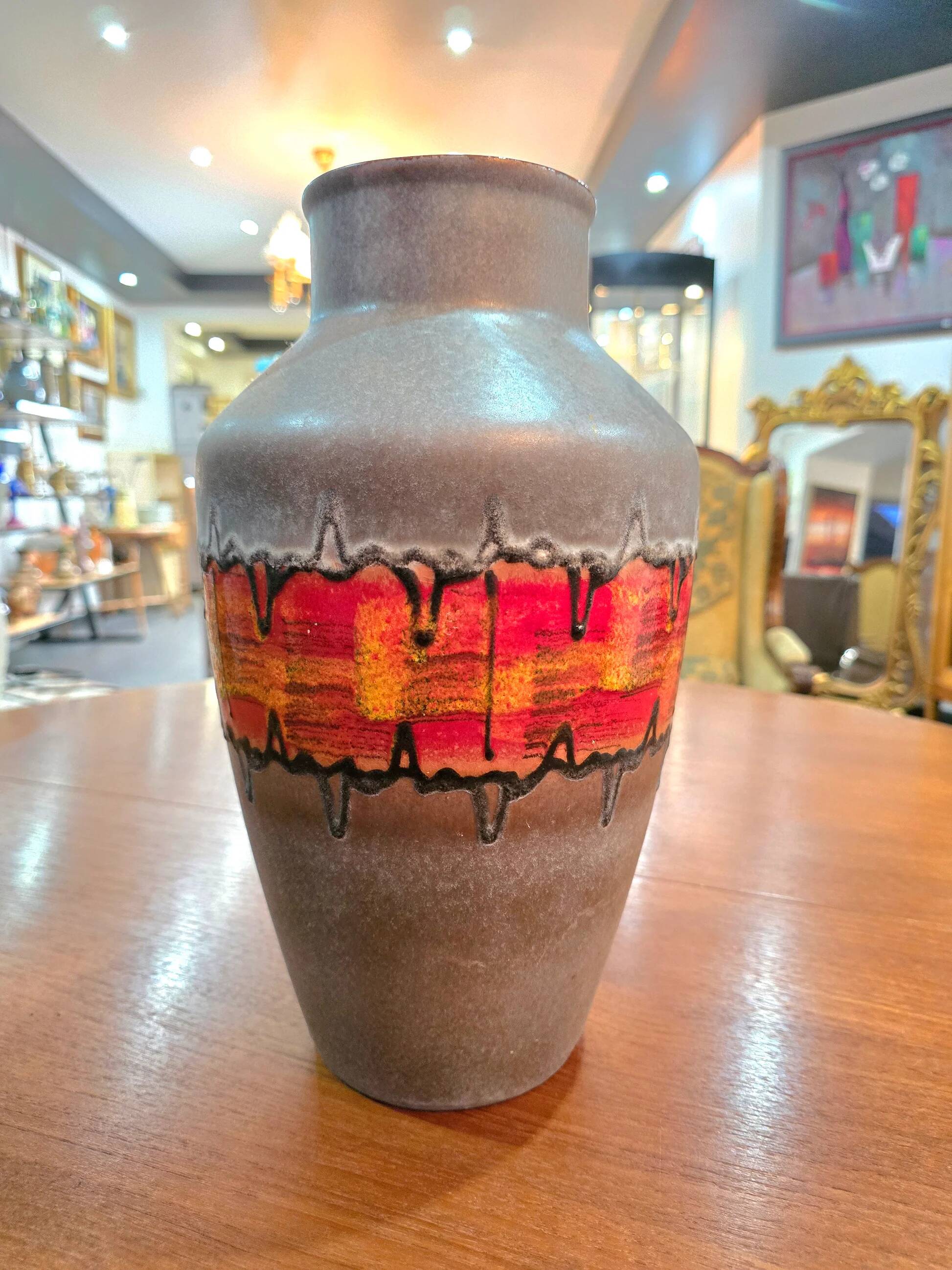 German Fat Lava Vase – Glazed ceramic – Germany, 1960s–1970s