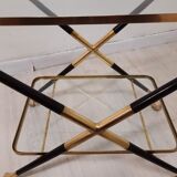 Desserte en bois et laiton