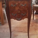 Pair of Louis XV style bedside tables in marquetry