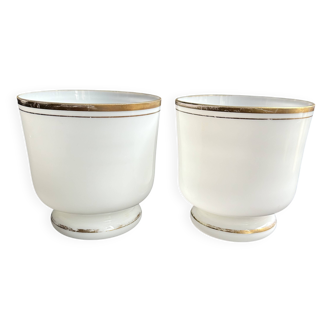 Paire de cache-pots – opaline de cristal - xixème