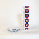 Set of 5 ceramic mugs by Franco Pozzi
