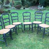 1 set of antique oak chairs