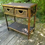 Bamboo and rattan console dressing table