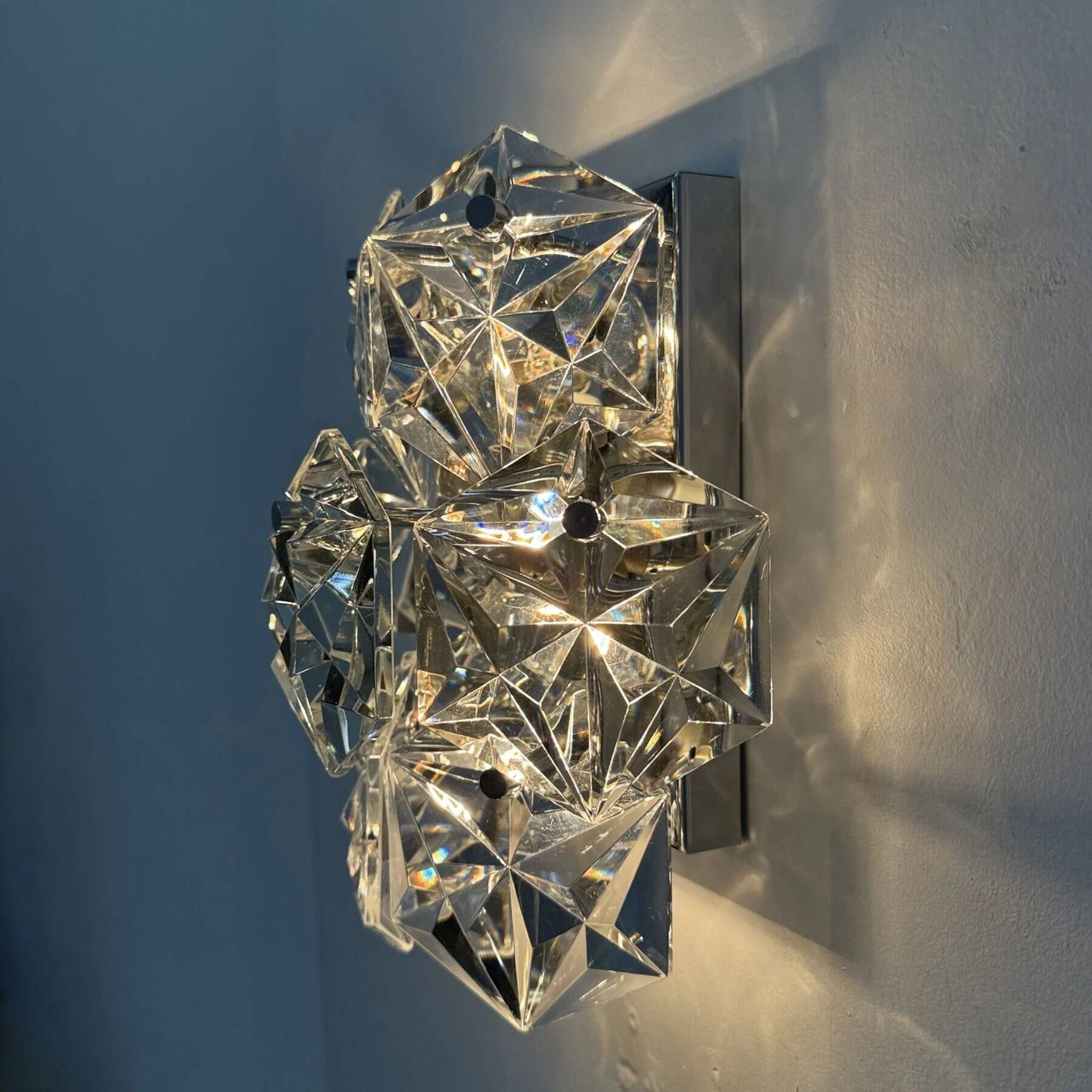 Mid-century crystal sconce by Kinkeldey, Germany, 1970s
