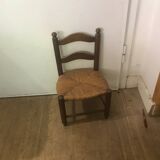 Mini wooden and straw chair