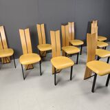 Vintage postmodern dining chairs, 1980s - set of 10