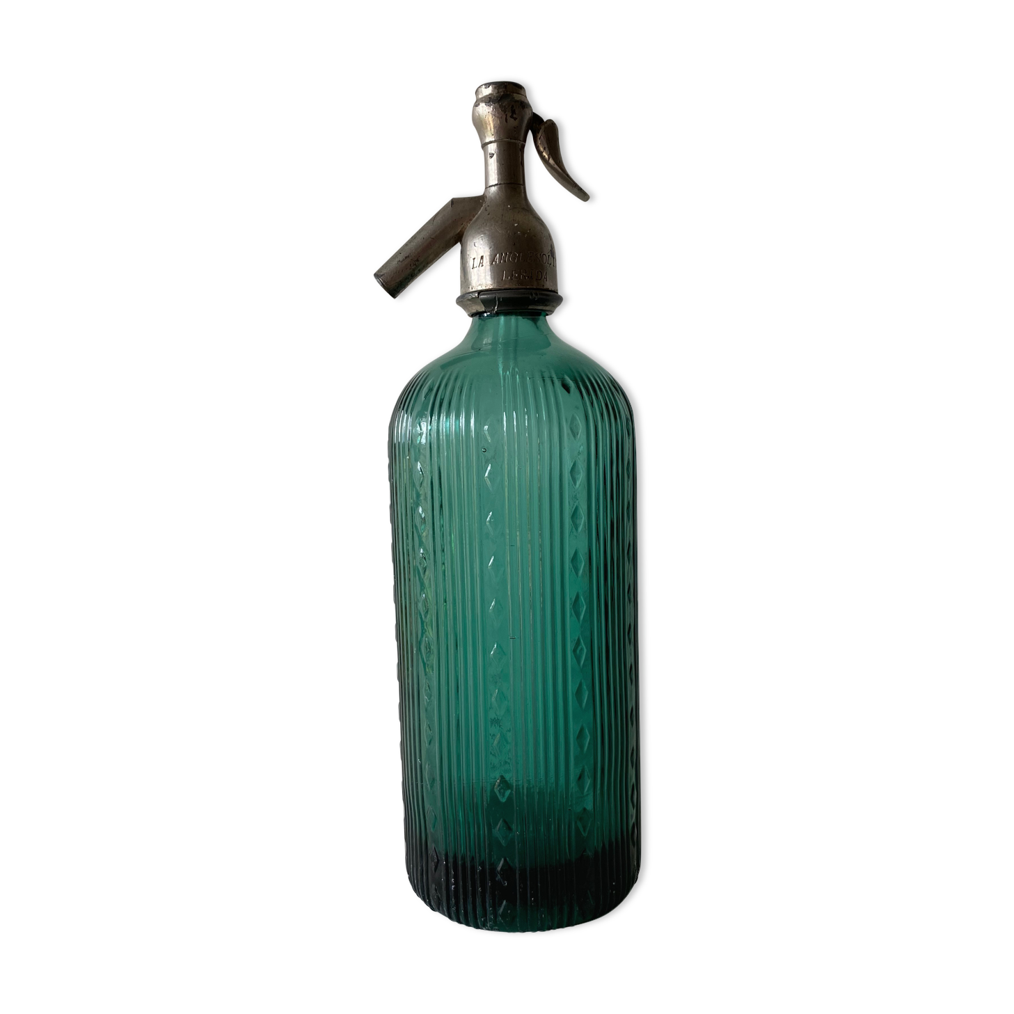 Old green siphon Lerida Spain