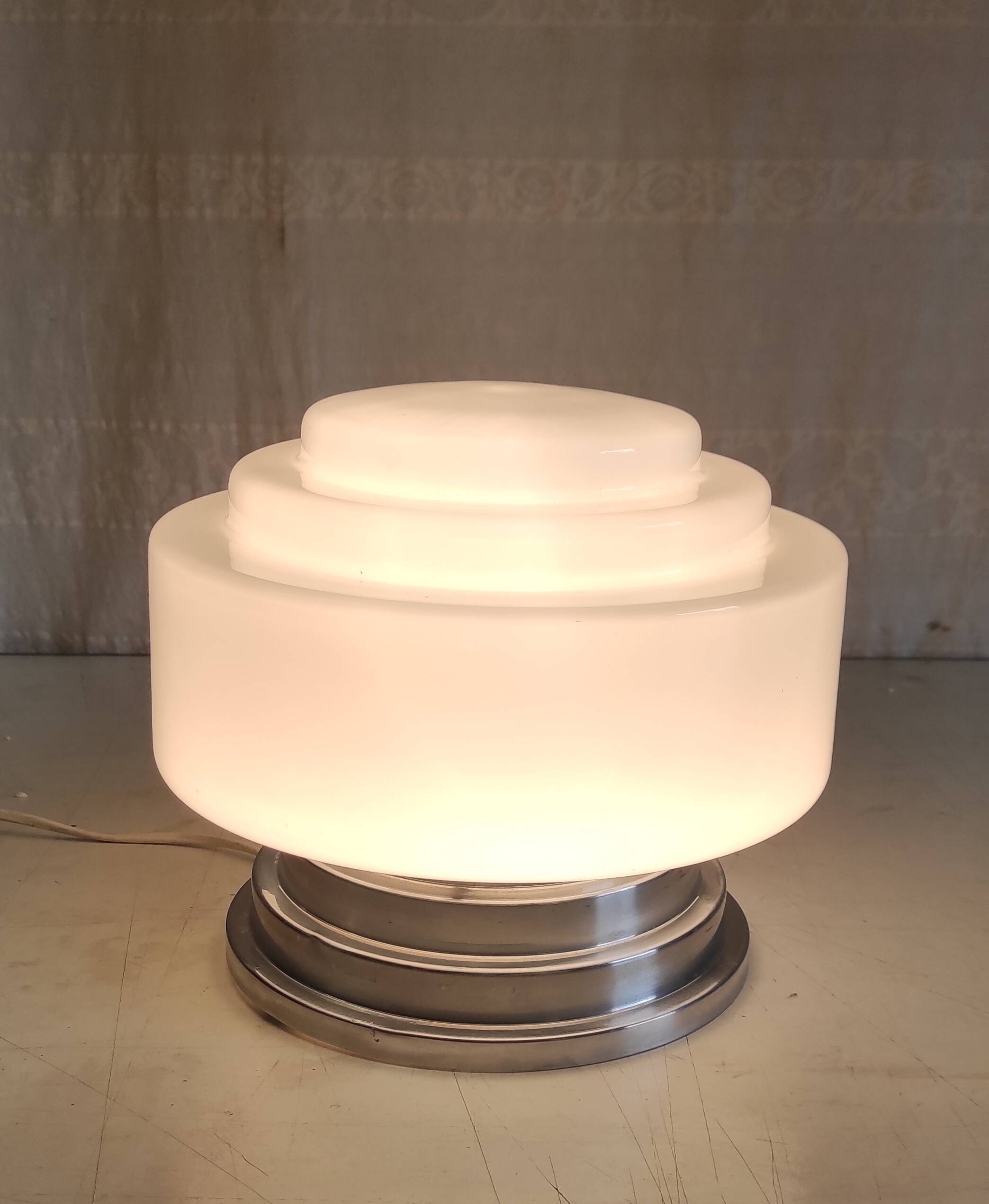 Mazda style Bauhaus opaline globe ceiling light - 1930s/40s