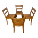Set of 4 vintage bistro chairs in light wood