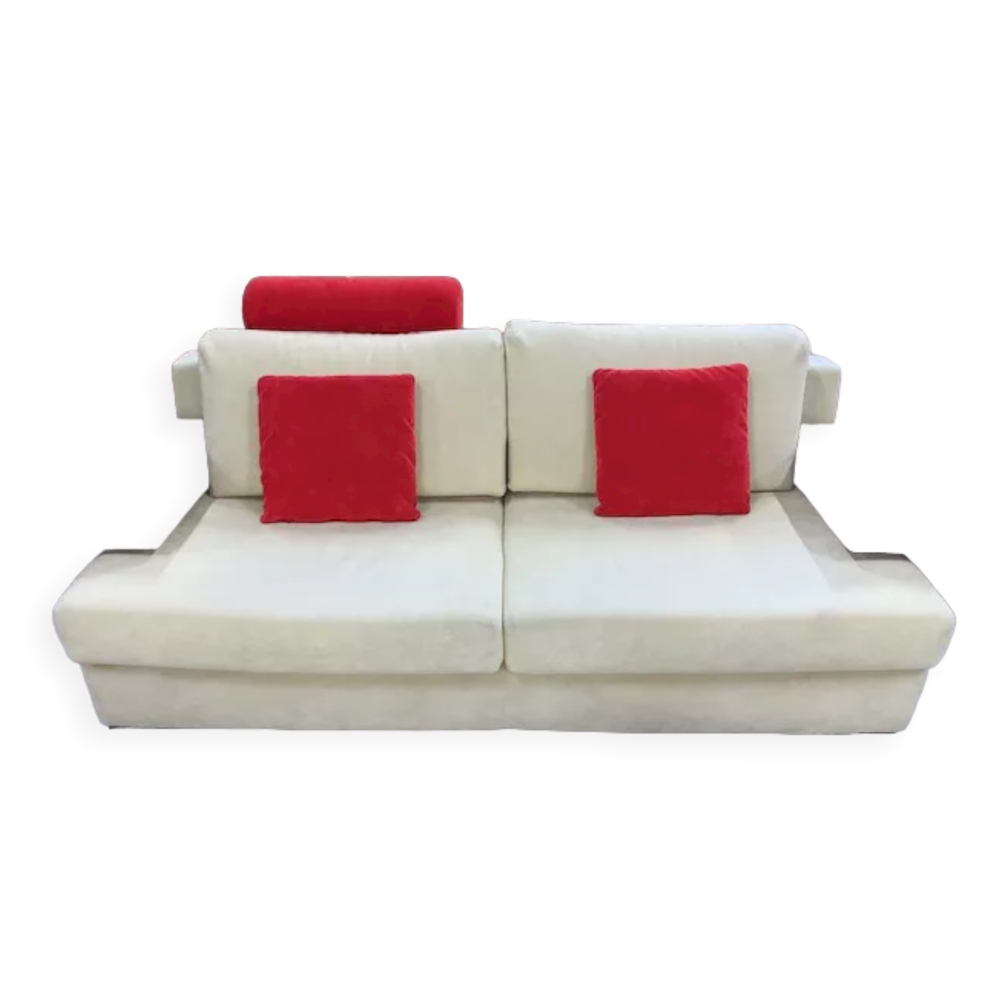 Design sofa 3 places in microfiber and wood