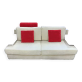 Design sofa 3 places in microfiber and wood