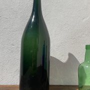 3x bouteilles en vert &bleu comme base pour lampes