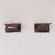 Pair of vintage wall lights, chrome and enamelled metal, France 1970.