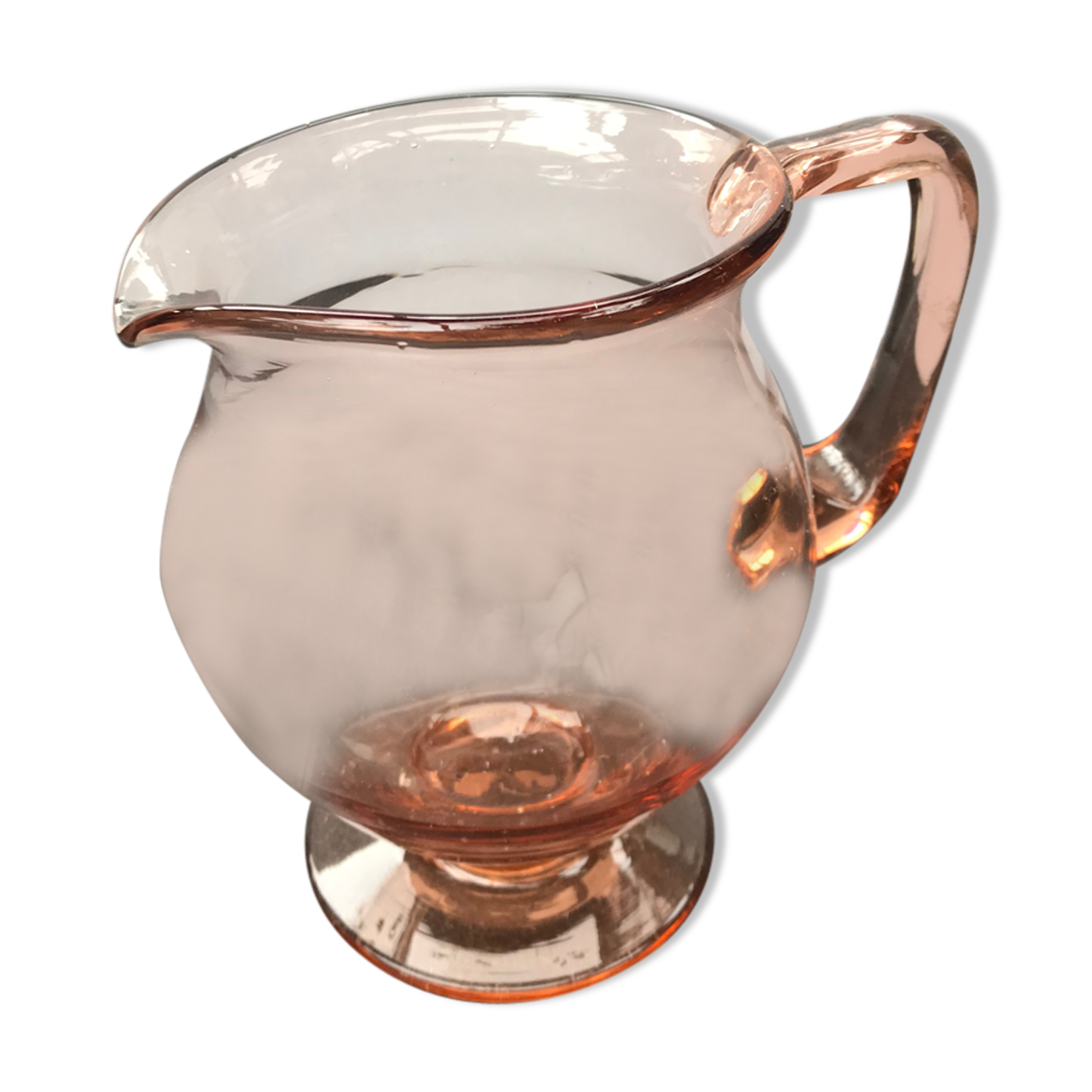 Former pitcher carafe glass bullé rose vintage kitchen
