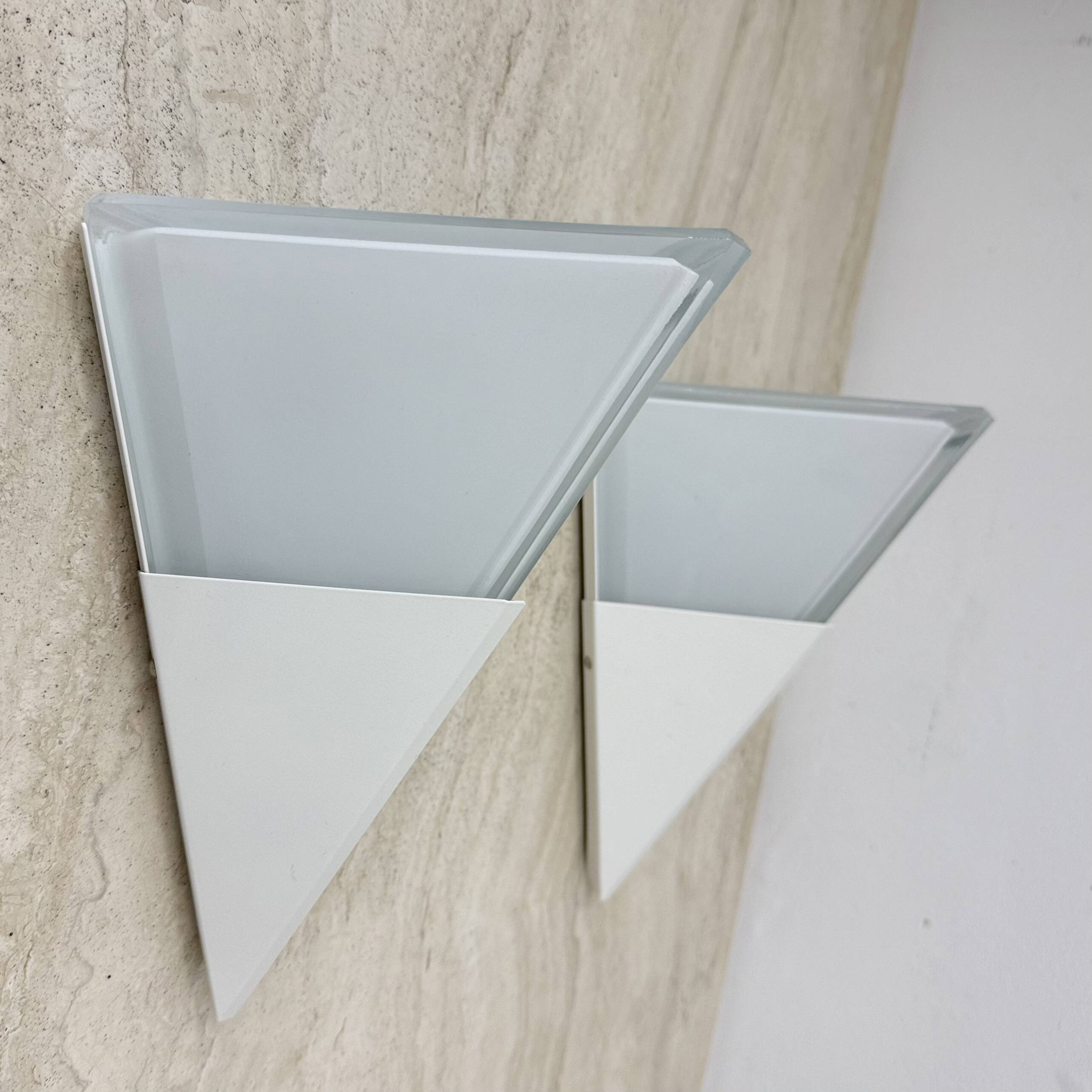 Set of 2 Limburg Glashütte glass wall lamps sconce , 1970s