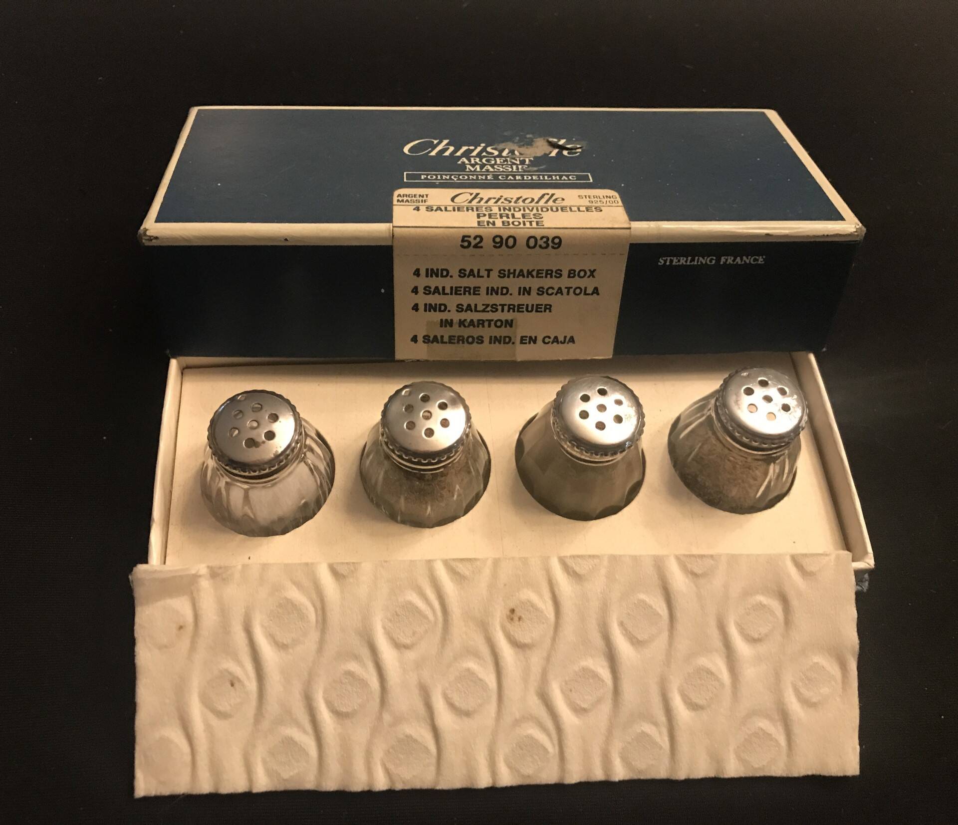 Lot de 4 salerons « Christofle » argent massif