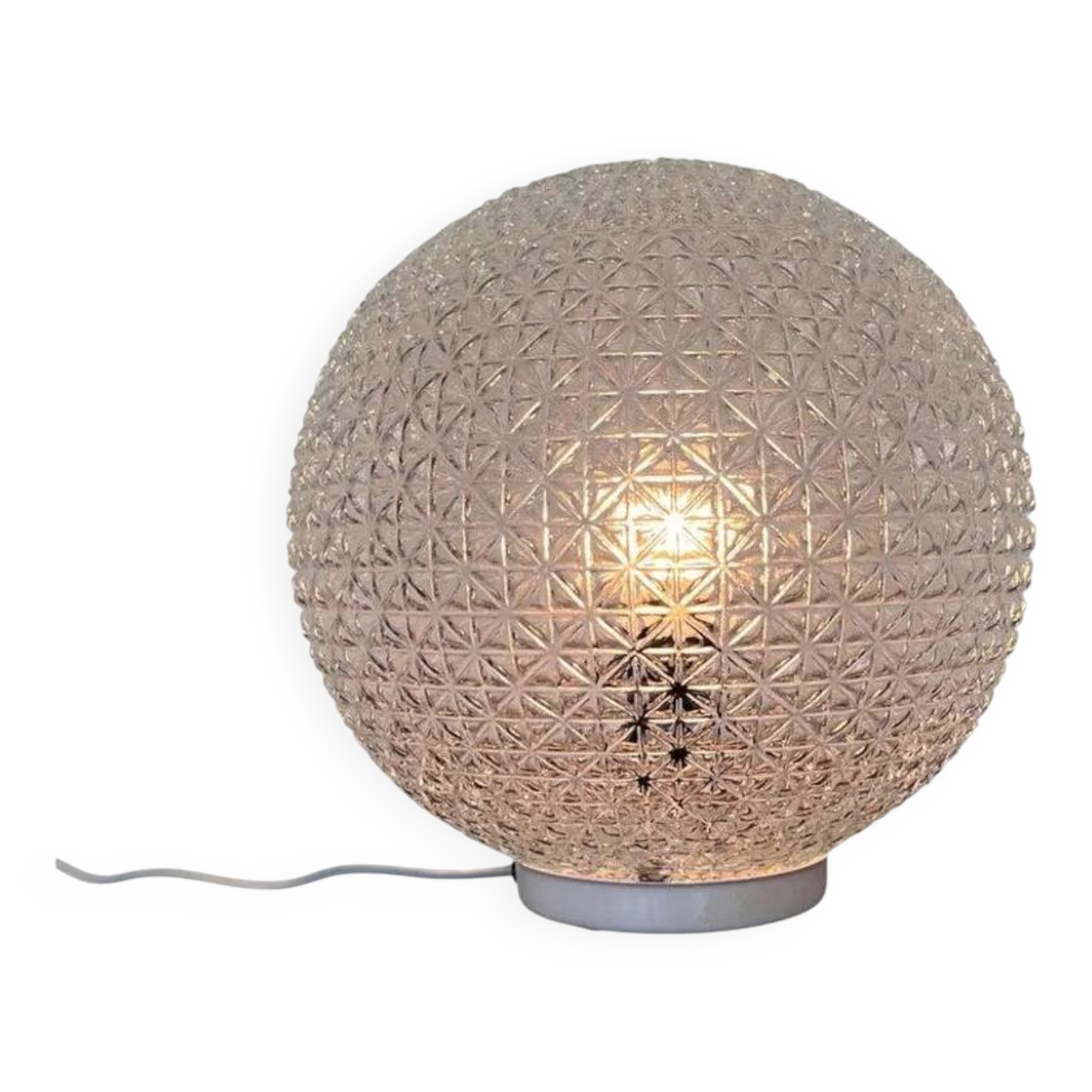 Big Design mid century glass Table Lamp, 1980s - Czechoslovakia