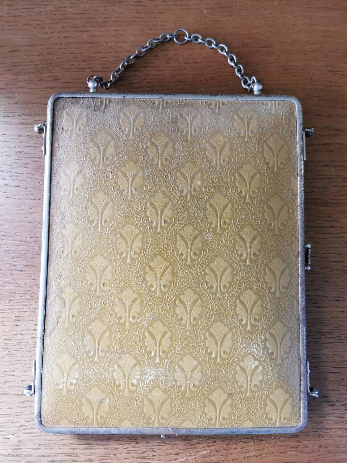 Antique triptych barber mirror