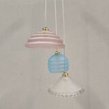 Triple frosted glass pendant light